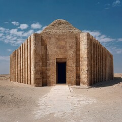 Pyramid of djoser entry facade at saqqara