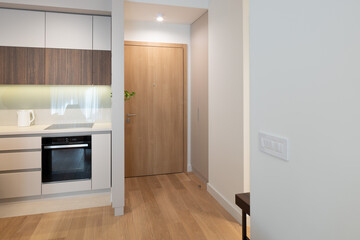 Interior of a kitchen in rental apartment