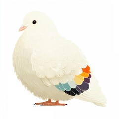 Minimalistic vector illustration of a colorful bird design