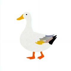 Simplistic vector duck icon in flat design with clean lines