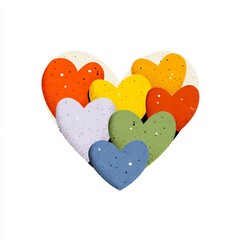 Colorful heart shapes create a vibrant display in minimal design