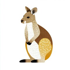 Stylized kangaroo icon in minimalistic flat design