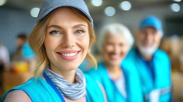Friends volunteering at shelter, smiles and compassion, teamwork and empathy, helping others, social good, kindness and humanity, emotional satisfaction, unity and hope, with copy