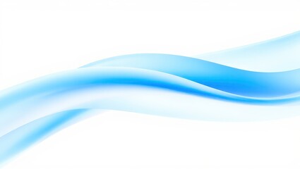 Obraz premium Abstract blue wave on white background, smooth flow design element isolated