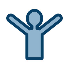 バンザイポーズをとる上半身人物のフラットなベクターデザイン素材