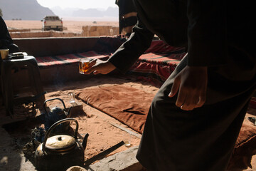 Tea in the dessert of Wadi Rum