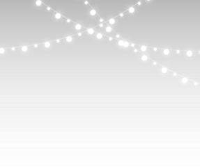 png christmas holiday garland with bright glowing bulbs, festive illumination, and seasonal lamps on transparent background, perfect for merry winter celebration design