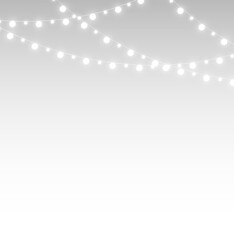 png merry christmas string garland with glowing bright festive lamps © Serhii