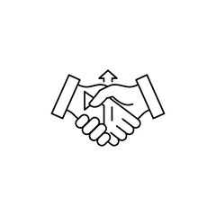 Fototapeta premium Ascending Deal Shaking Hands Upward