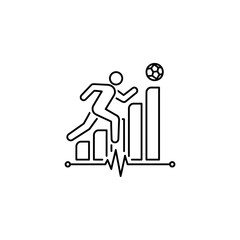 Athlete leaps hurdles towards soccer ball