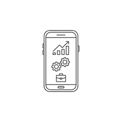 Business data displays on smartphone