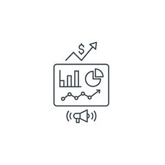 Business analytics illustration with bullhorn sound