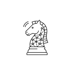 Fototapeta premium Knight piece wired for digital strategy