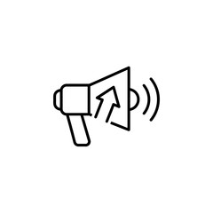 Obraz premium Loudspeaker blasts arrow for targeted communication