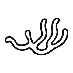 A black abstract outline resembling a branching or interconnected shape against