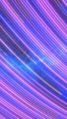 Glowing pink and blue diagonal neon light trails forming an abstract motion background