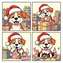 A Cute Puppys Exciting Christmas Present Unboxing Adventure