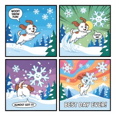Happy Dog Catches Giant Snowflake on Best Snow Day