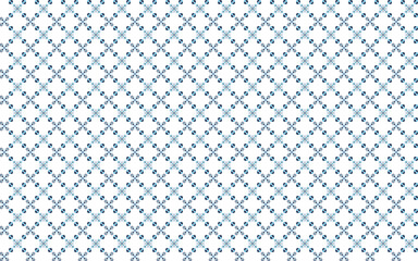 Abstract geometric seamless pattern with two tone blue circle and cross link on white background. Vector illustration, for masculine shirt lady dress cloth cover decoration textile wallpaper all over