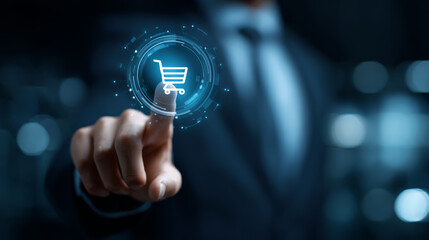 Ecommerce digital marketing service concept business online shopping technology futuristic touch