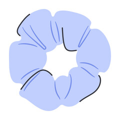 Scrunchie Hair Tie Accessory in Cartoon Style.