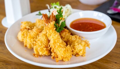 shrimp tempura with sauce 