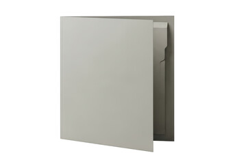 Clean open binder with light colored pages and blank cover isolated on transparent background