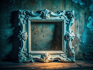 Antique White Ornate Frame Night Photography: Distressed, Grunge, Vintage Decor