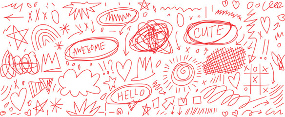 Funky hand drawn doodle scribble pattern for kids vibrant and playful seamless pattern featuring hand-drawn childish shapes and scribbles in a funky, punk-inspired style