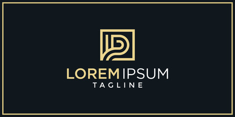 P line square logo design