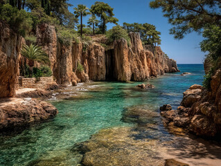 Obraz premium The rocky coastline of Medulin, Croatia image