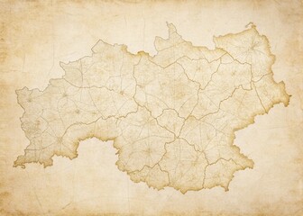 Austria Map, White Background, Vintage Documentary Style Photo