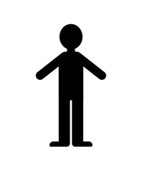 シンプルなタッチで描かれた立ち姿の子どもの全身イラスト素材