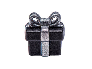 Black gift box with silver ribbon elegant present festive decoration isolated on transparency background perfect for celebration holiday or special occasion joyful mood