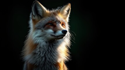 Fototapeta premium Minimal fox silhouette amid bright green background art deco