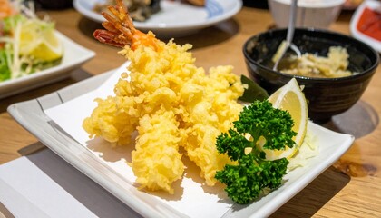 prawn tempura famous dish japanese food 