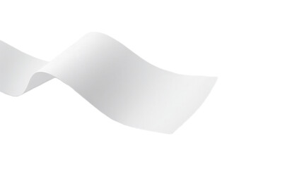 Abstract White Ribbon Minimalist Serenity in Motion on Clean Background