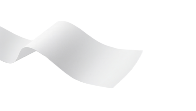 Abstract White Ribbon Minimalist Serenity in Motion on Clean Background