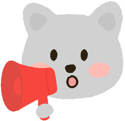 Cute Animal Cartoon Character with Megaphone Making an Announcement Illustration
