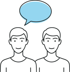 Obraz premium Friends sharing a thought or idea with a speech bubble in a friendly conversation together
