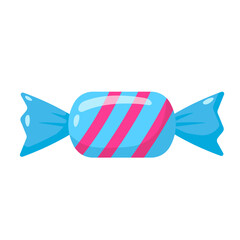 Striped Candy Vector Flat Illustration
