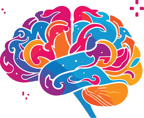 colorful vector illustration of fish and bird in abstract decorative style