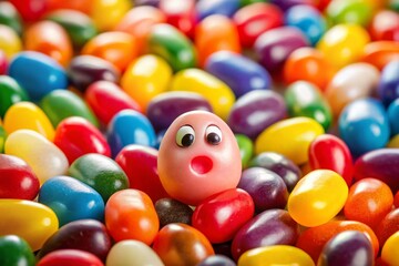 Bullied Jelly Bean: A Group of Candy Jeers at a Deformed One