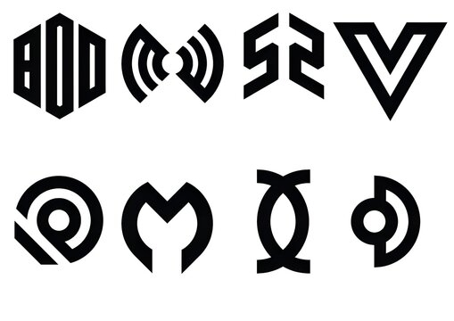 abstract design elements
​Monochromatic Geometric Logos
​Modern Minimalist Logo Concepts