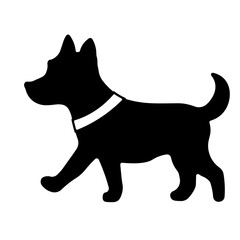 Black silhouette dog puppy without background