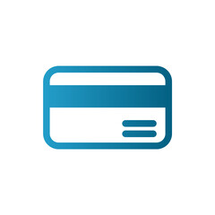 Blue Credit Card Icon Vector &ndash; Minimalist Payment Symbol on White Background