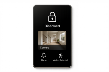 Smart home security camera app disarmed