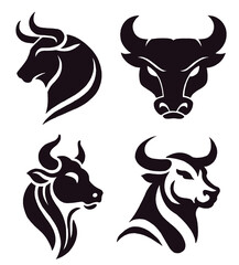 drawing bull illustrations design for templates.	