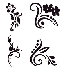 drawing leaf illustrations design for templates.	
