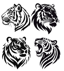 drawing tiger illustrations design for templates.	